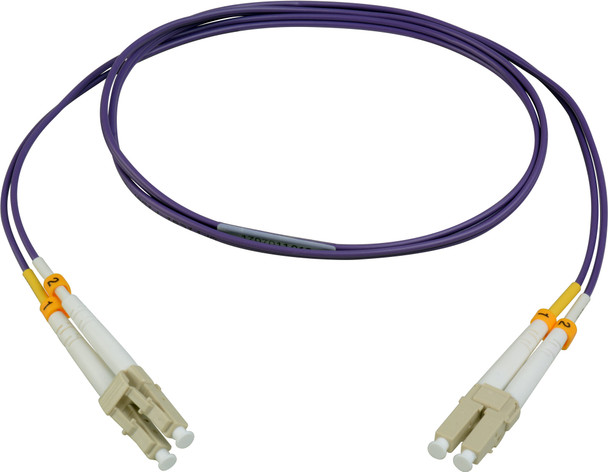 Camplex MMDM4-LC-LC-001 OM4 Premium Bend Tolerant Multimode Duplex LC to LC Fiber Patch Cable - Purple - 1 Meter | American Cable Assemblies
