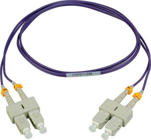 Camplex MMDM4-SC-SC-001 OM4 Premium Bend Tolerant Multimode Duplex SC to SC Fiber Patch Cable - Purple - 1 Meter | American Cable Assemblies