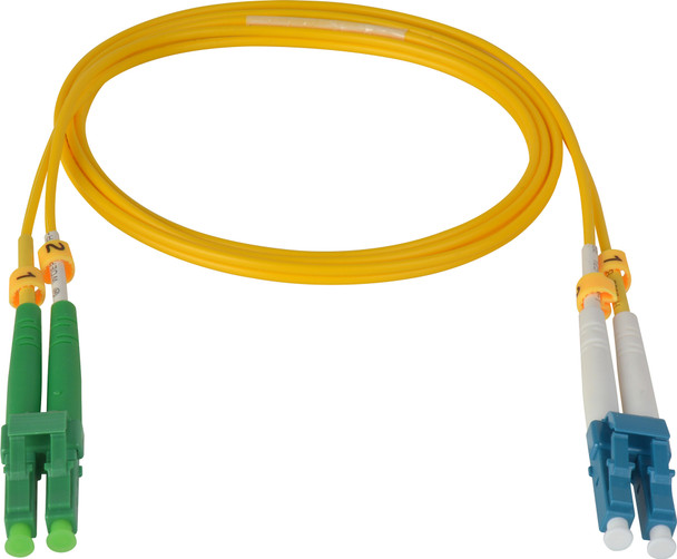 Camplex SMD9-ALC-LC APC LC to UPC LC Premium Bend Tolerant Single Mode Duplex Fiber Patch Cable - Yellow