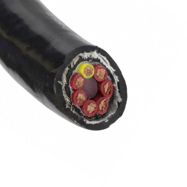 Alpha Wire 85407CY BK005 Cable 7Cond 14Awg Blk Shld 100' | American Cable Assemblies