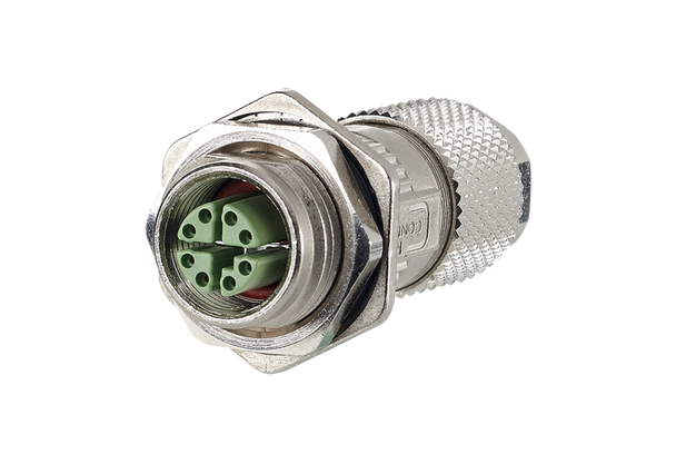 Metz Connect MMF881A315-0001 M12 Jack X-coded IP67, field assembly with flange | American Cable Assemblies
