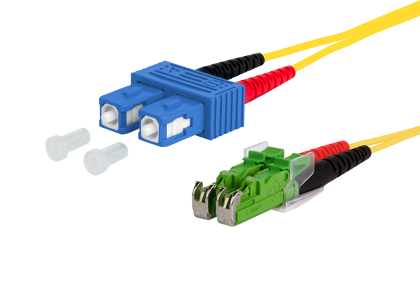 Metz Connect 151P1EOMAXXE OpDAT patch cord SC-D/E2000-D APC OS2 | American Cable Assemblies