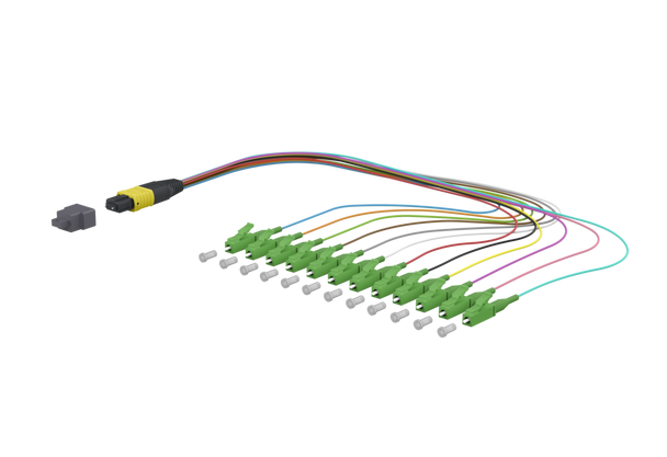 Metz Connect 151P5TMJA003A OpDAT Ader-Fanout MTP-M/12xLC-S APC OS2, 0.3 m | American Cable Assemblies