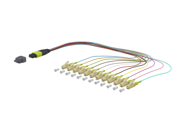 Metz Connect 151R5TMJO003A OpDAT Ader-Fanout MTP-M/12xLC-S OM5, 0.3 m | American Cable Assemblies