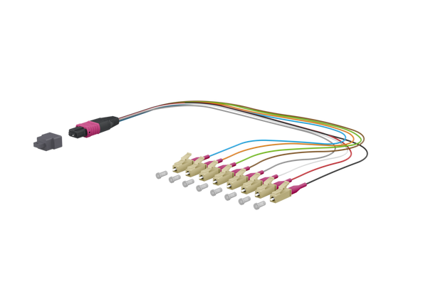 Metz Connect 151S48MJO003A OpDAT Ader-Fanout MTP-M/8xLC-S OM4 0.3 m | American Cable Assemblies