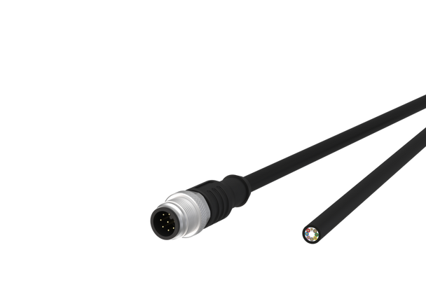 Metz Connect  M12 Sensor/actuator cable, A-coded, M12 plug straight - free line end, unshielded, 8-pole, PUR | American Cable Assemblies