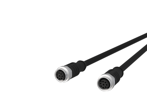 Metz Connect  M12 Sensor/actuator cable, A-coded, M12 jack straight - M12 jack straight, unshielded, 8-pole, PUR | American Cable Assemblies