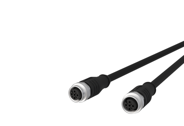 Metz Connect  M12 Sensor/actuator cable, A-coded, M12 jack straight - M12 jack straight, shielded, 5-pole, PUR-C | American Cable Assemblies