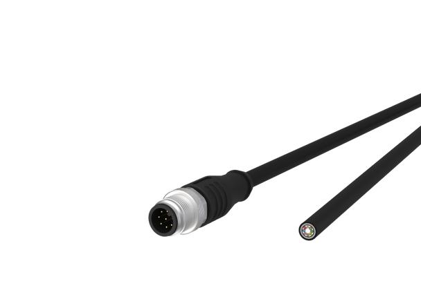 Metz Connect  M12 Sensor/actuator cable, A-coded, M12 plug straight - free line end, shielded, 8-pole, PUR-C | American Cable Assemblies