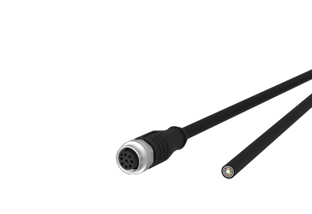 Metz Connect  M12 Sensor/actuator cable, A-coded, M12 jack straight - free line end, shielded, 8-pole, PUR-C | American Cable Assemblies