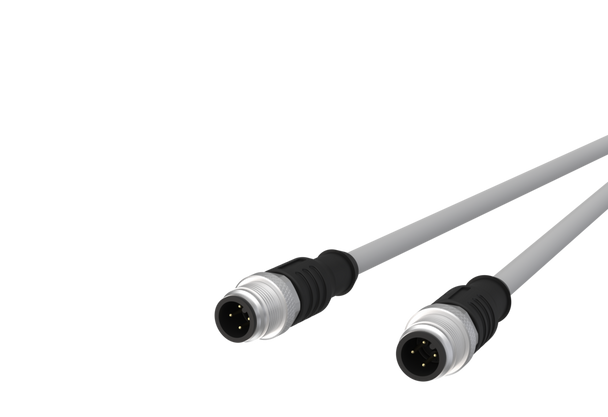 Metz Connect  M12 Sensor/actuator cable, A-coded, M12 plug straight - M12 plug straight, unshielded, 4-pole, PVC | American Cable Assemblies