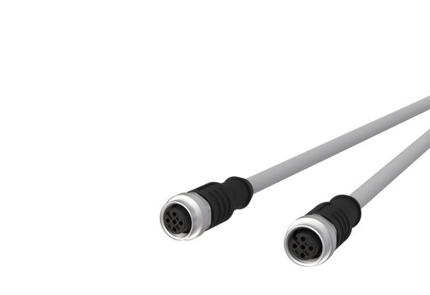 Metz Connect  M12 Sensor/actuator cable, A-coded, M12 jack straight - M12 jack straight, unshielded, 4-pole, PVC | American Cable Assemblies