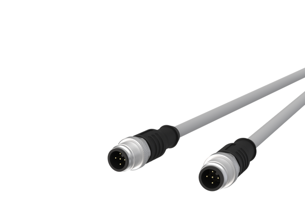 Metz Connect  M12 Sensor/actuator cable, A-coded,
M12 plug straight - M12 plug straight,
unshielded, 5-pole, PVC | American Cable Assemblies
