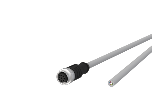 Metz Connect  M12 Sensor/actuator cable, A-coded,
M12 jack straight - free line end,
unshielded, 8-pole, PVC | American Cable Assemblies