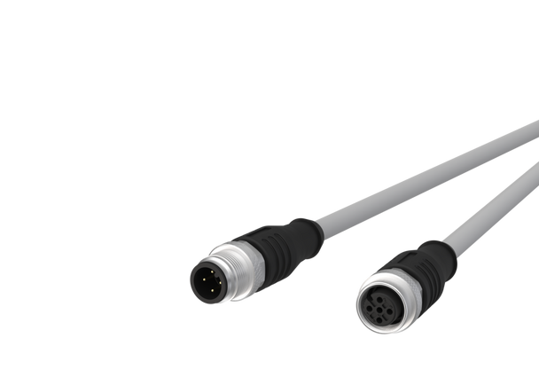 Metz Connect  M12 Sensor/actuator cable, A-coded,
M12 plug straight - M12 jack straight,
shielded, 4-pole, PVC-C | American Cable Assemblies