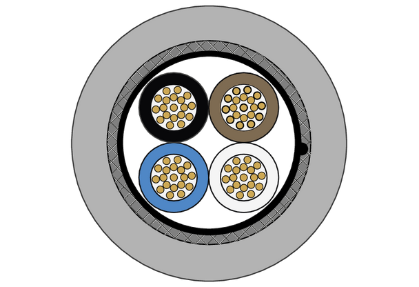 Metz Connect. M12 Sensor/actuator cable, A-coded, M12 jack straight - M12 jack straight, shielded, 4-pole, PVC-C