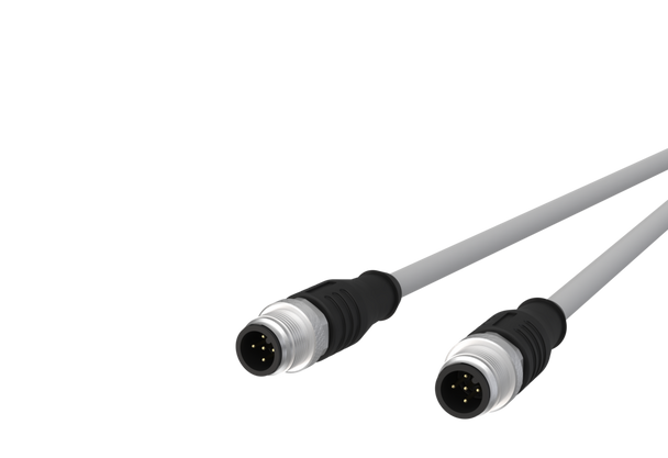 Metz Connect  M12 Sensor/actuator cable, A-coded,
M12 plug straight - M12 plug straight,
shielded, 5-pole, PVC-C | American Cable Assemblies