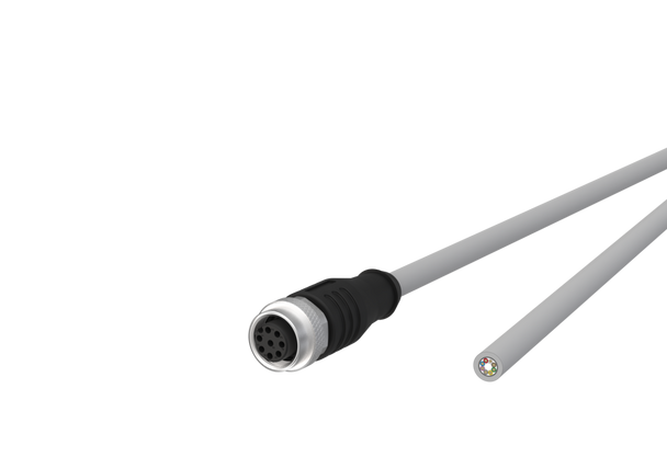 Metz Connect  M12 Sensor/actuator cable, A-coded,
M12 jack straight - free line end,
shielded, 8-pole, PVC-C | American Cable Assemblies