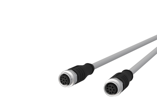 Metz Connect  M12 Sensor/actuator cable, A-coded,
M12 jack straight - M12 jack straight,
shielded, 8-pole, PVC-C | American Cable Assemblies