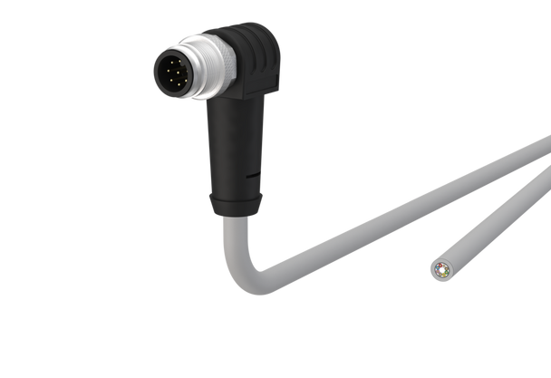 Metz Connect 142MNAD0XXX M12 Sensor/actuator cable, A-coded, X.X m,
M12 plug angled - free line end,
shielded, 8-pole, PVC-C | American Cable Assemblies