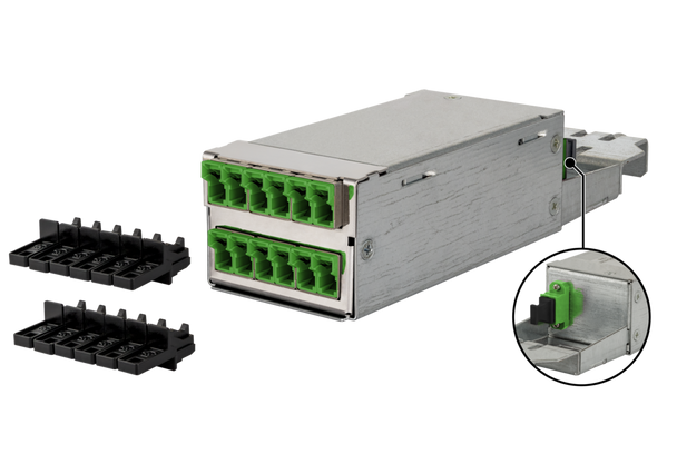 Metz Connect 130D219QM0000B DCCS Module OS2 6xE2000-Duplex APC/1xMTP-M, type B | American Cable Assemblies