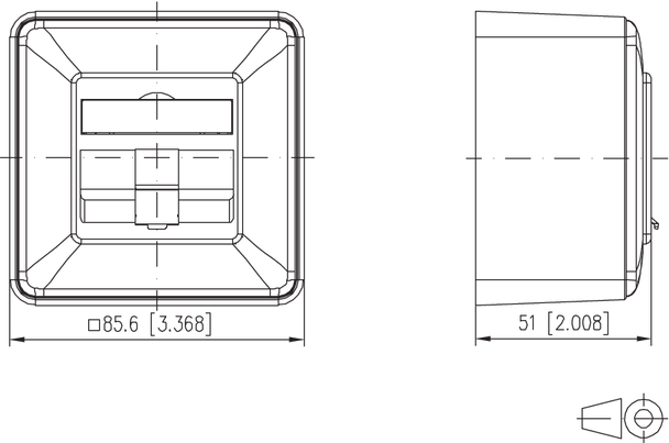 Metz Connect 130B10D10002-E. Modul wall outlet surface mounted 1 port unequipped pure white 43 mm