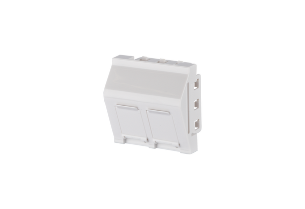 Metz Connect 130915J4502KE Keystone wall outlet 45x45 mm
2 ports unequipped, pure white RAL 9010 | American Cable Assemblies
