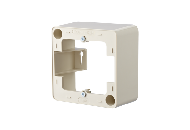 Metz Connect 130829-4301-I Surface mount frame 85 x 85 x 43 mm - single, pearl white | American Cable Assemblies