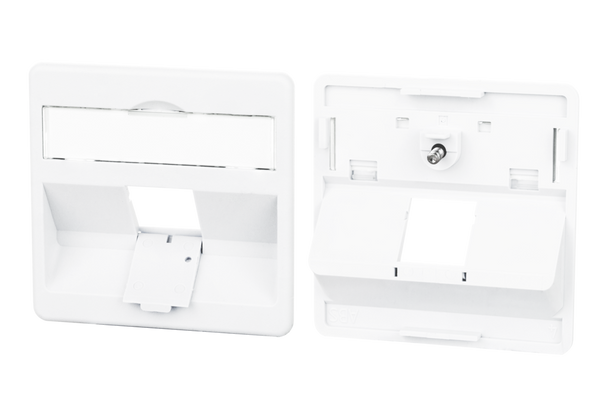 Metz Connect 860210-27-I Central plate 50 x 50 mm 1 port, traffic white, modul | American Cable Assemblies