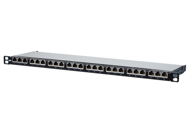 Metz Connect 130854C-29-E E-DAT C6A 24 port patch panel 0,5RU LSA | American Cable Assemblies