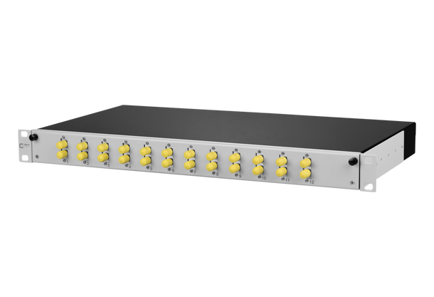 Metz Connect 150269D112-F OpDAT slide patch panel splice 12xST-D OS2 | American Cable Assemblies