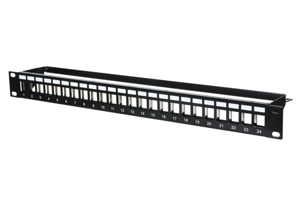 Metz Connect 130926-0029KE Keystone 19 inch module frame 1RU 24 port black unequipped,
shielded | American Cable Assemblies