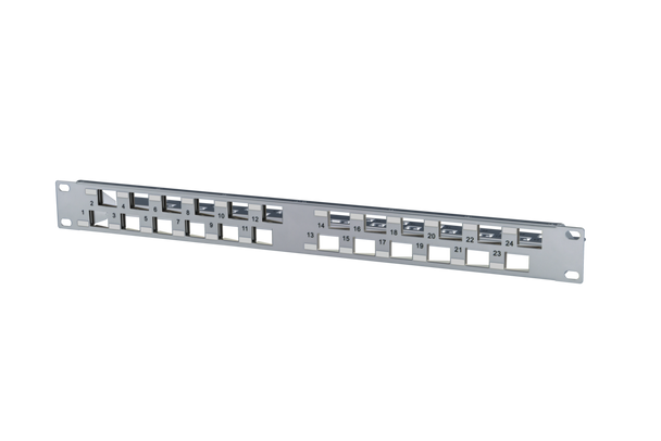 Metz Connect 130926A0003KE Keystone 19 inch module frame 1RU 24 port angeled
grey unequipped, shielded | American Cable Assemblies