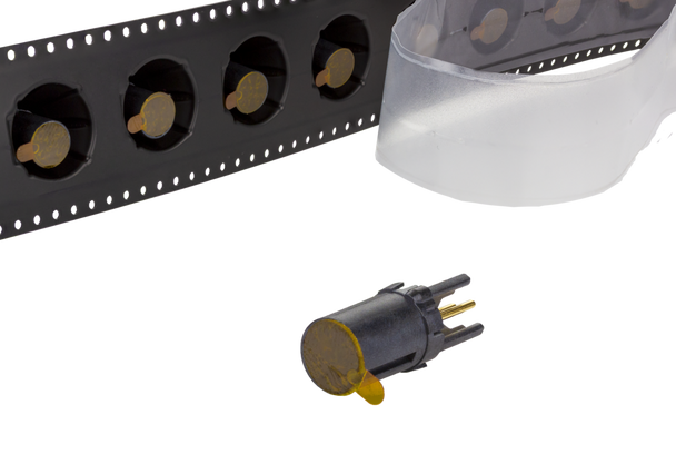 Metz Connect MMT060A715-G201 PC board insert M12, A-coded, 4-pole, black, Tape & Reel | American Cable Assemblies