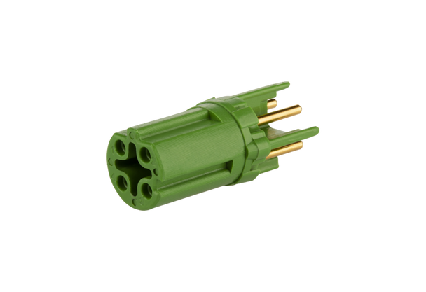 Metz Connect MMT060A115 PC board insert M12, D-coded, 4-pole, green | American Cable Assemblies
