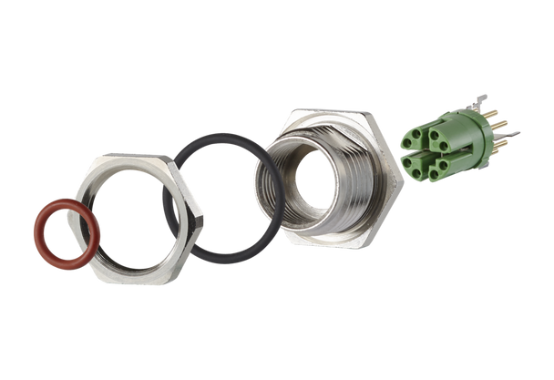 Metz Connect MMT371A3B5-0001 PC board jack M12, X-coded, 8-pole, IP67,
rear mounting, in individual parts | American Cable Assemblies