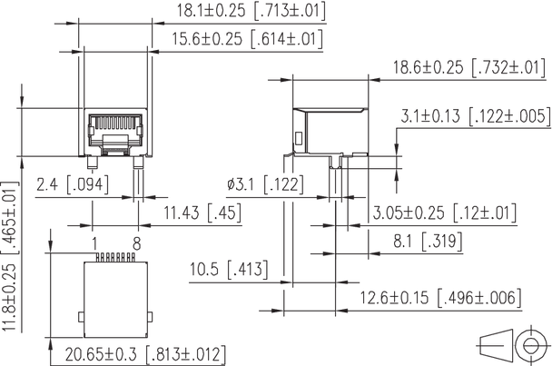 Metz Connect AJS58BA811. AJS58B, 10P/8C