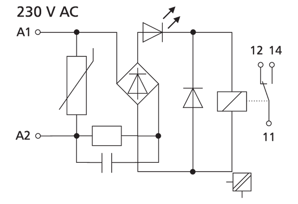 Metz Connect 11061505. KRA-M6/21, 1 changeover contact, 230 V AC