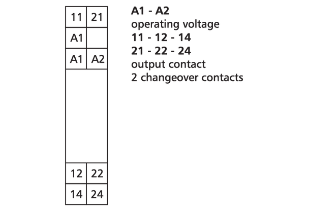 Metz Connect 11070213. KRA-F10/21-21, 2 changeover contacts, 24 V AC/DC