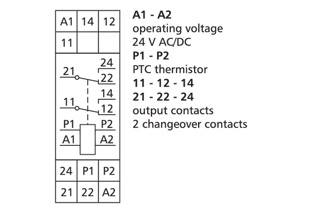 Metz Connect 1103151322. TMR-E12 without error memory, 24 V AC/DC, 2 changeover contacts