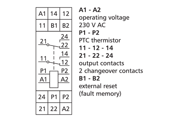 Metz Connect 1103160522. TMR-E12 with error memory, 230 V AC, 2 changeover contacts