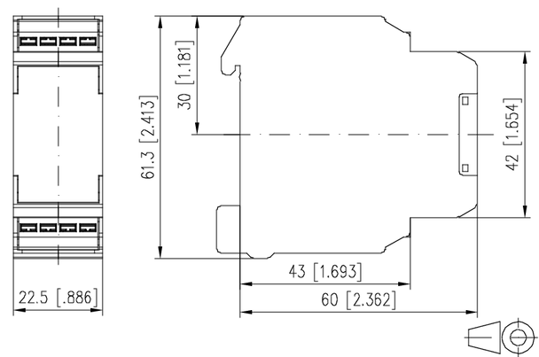 Metz Connect 110674410303070. TERk-F-E08, 230 V AC, 24 V AC/DC tp 0,15-800 s, ti 0,15-800 s