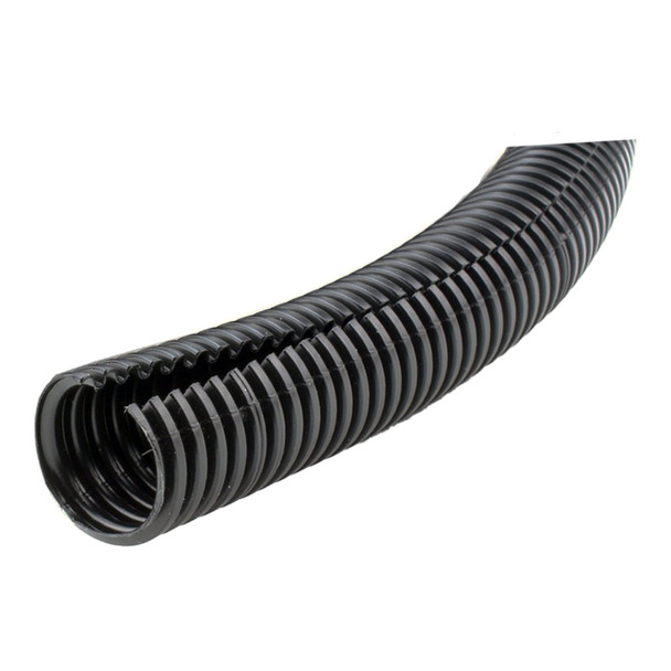 SR Component WL-1-100 Black Spilt Loom Tubing - 1" I.D. / 100' Roll | American Cable Assemblies