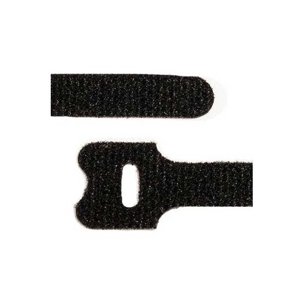 SR Components WTV6B-25 SR Components WTV6B-25 6 Hook and Loop Reusable  Cable Ties Black 25-Pack