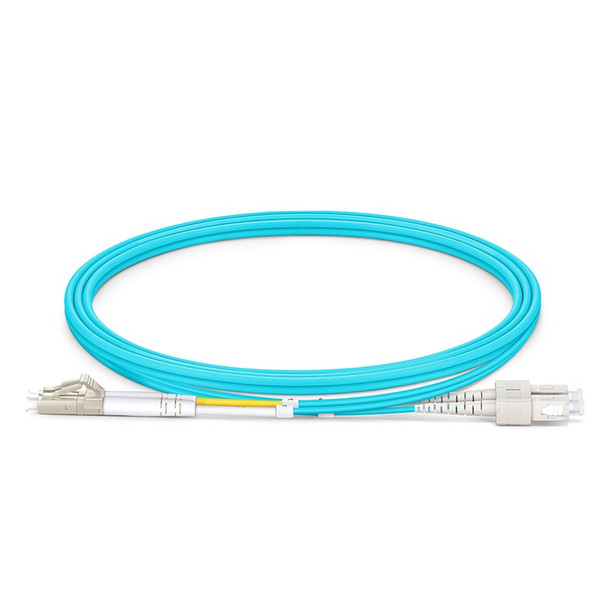 American Cable Assemblies #41751 LC UPC to SC UPC Duplex OM3 Multimode PVC (OFNR) 2.0mm Fiber Optic Patch Cable