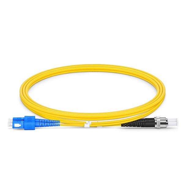 American Cable Assemblies #40408 SC UPC to ST UPC Duplex OS2 Single Mode PVC (OFNR) 2.0mm Tight-Buffered Fiber Optic Patch Cable