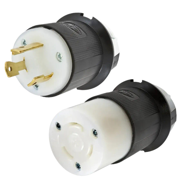 NEMA L5-30 Male Plug to L5-30 Connector 15 meters / 50 feet 30A/125V 10/3 SJT Black - Power Extension Cord