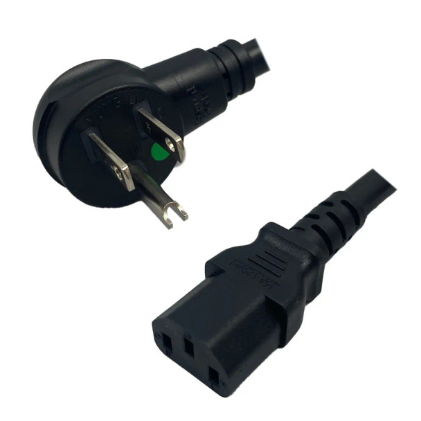 NEMA 5-15 Male Plug Angled Right to IEC320 C13 Connector Shielded 4.5 meters / 15 feet 15A/125V 14/3 SJT Black - Hospital Grade Power Cord