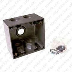 Electrical Box 2 Gang Die Cast Aluminum 1 Inch Thread Gray