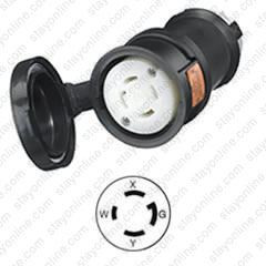 HUBBELL HBL2713SW AC Connector NEMA L14-30 Female Black Watertight